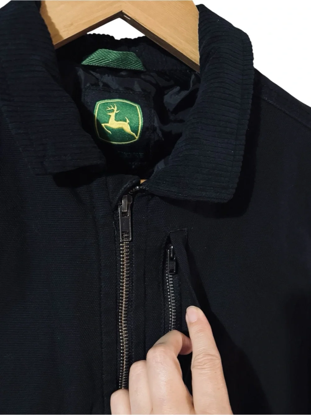 JOHN DEERE Tractor Jacket Coat Durable Tough Full Zip Pockets Logo Lined Boys 8